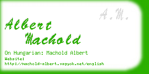 albert machold business card